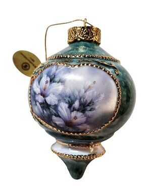 The Ruby-Throated Hummingbird Porcelain Ornament With Gold Accents By Bradford E